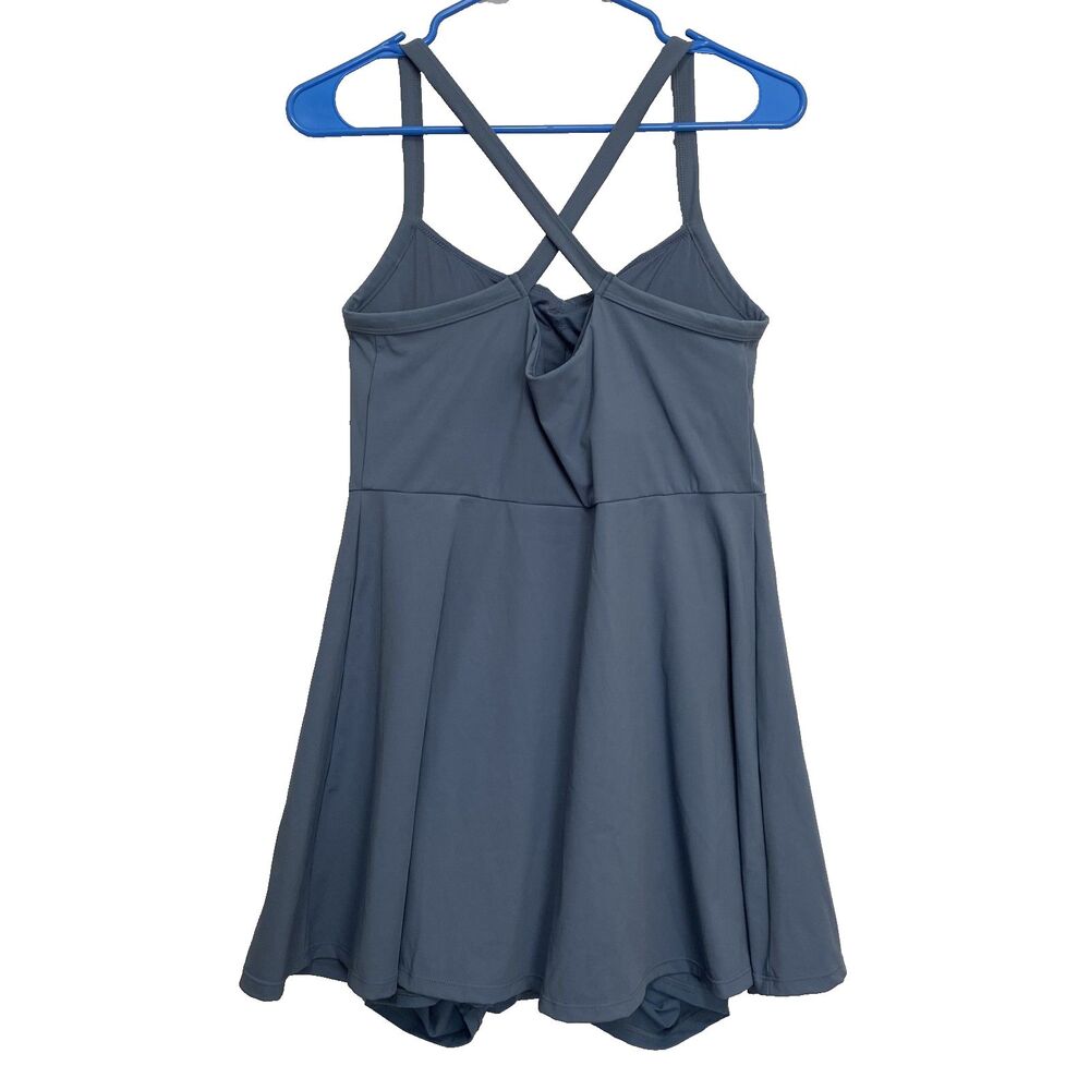 Popilush Blue Athletic Tennis Womens Dress Crisscross Back Built-In Shorts M - Picture 6 of 13